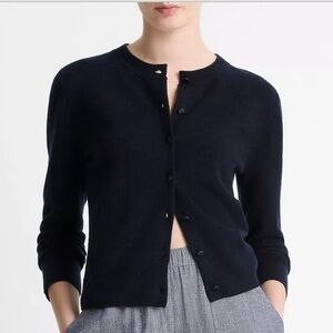 Vince Wool and Cashmere Blend Classic Navy Blue Cardigan Sweater size XS